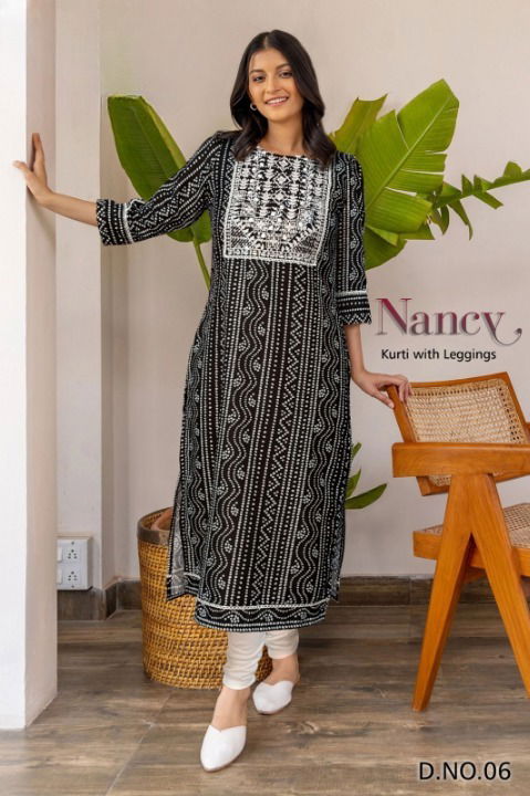 Nancy Arya Thread Mirror Work Rayon Kurti With Bottom Wholesale Shop In Surat